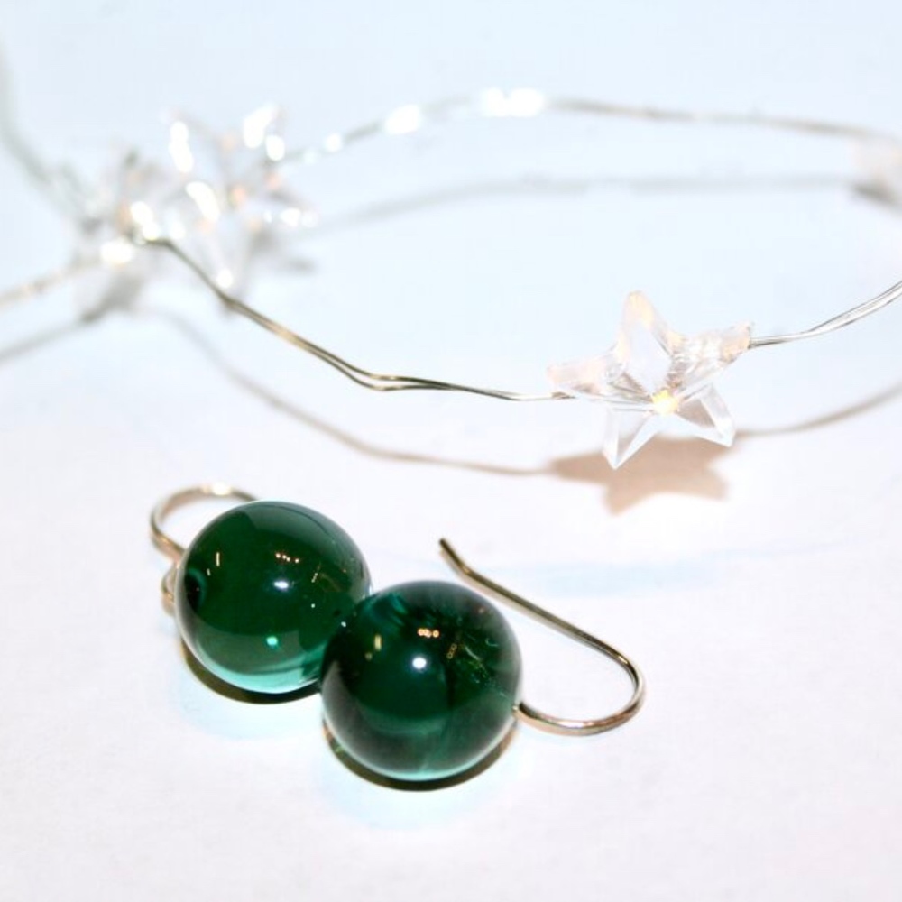 Handmade Glass Raindrop Earrings